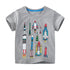 Cartoon Rockets Print Little Boys Casual Cotton T Shirts childrensterritory