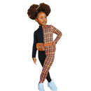Kids Girls Patchwork Long Sleeve Romper/Jumpsuit