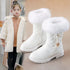Girls Korean Style Thick Warm Faux Fur Zipper Boots childrensterritory