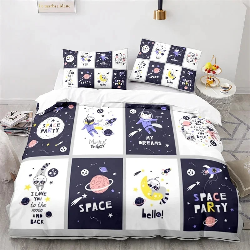 3D Cartoon Animal Print Microfiber Kids Bedding Sets