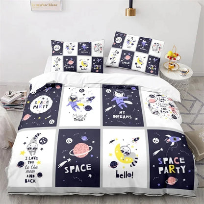 3D Cartoon Animal Print Microfiber Kids Bedding Sets