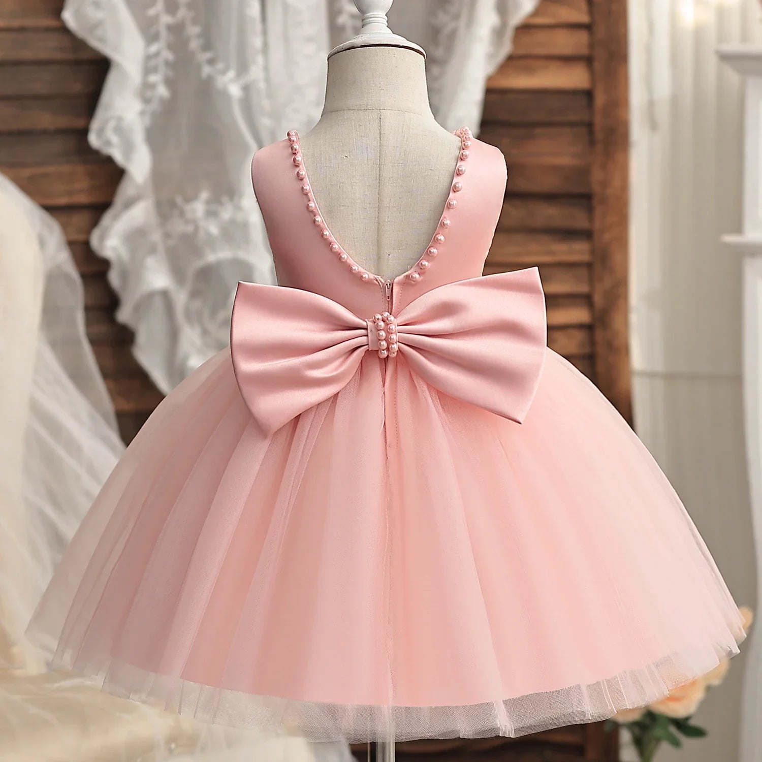Toddler Girl Elegant Sleeveless First Communion Dress