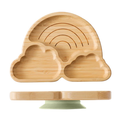 Baby Wooden Tableware Set with Silicone Suction Handle childrensterritory
