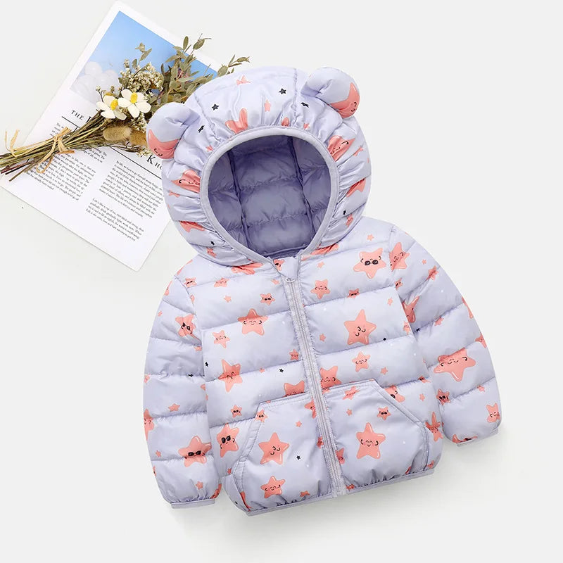 Baby/Kids Dinosaur &amp; Floral Print Hooded Jackets