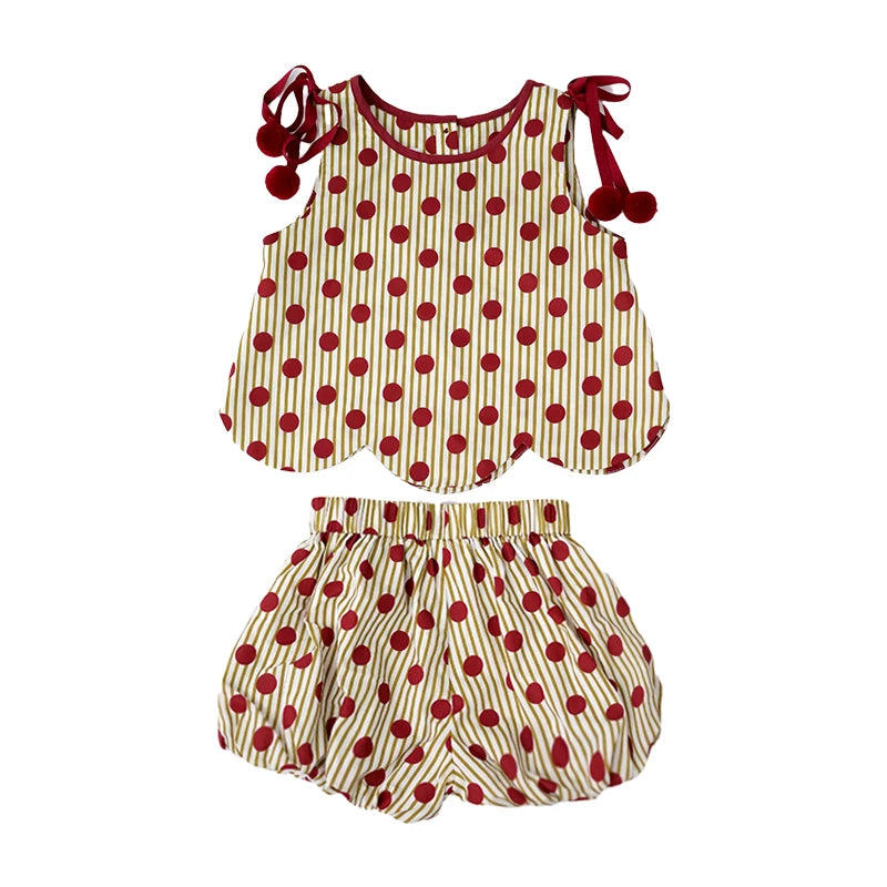 Baby Girls Sleeveless Printed Summer Clothing Set