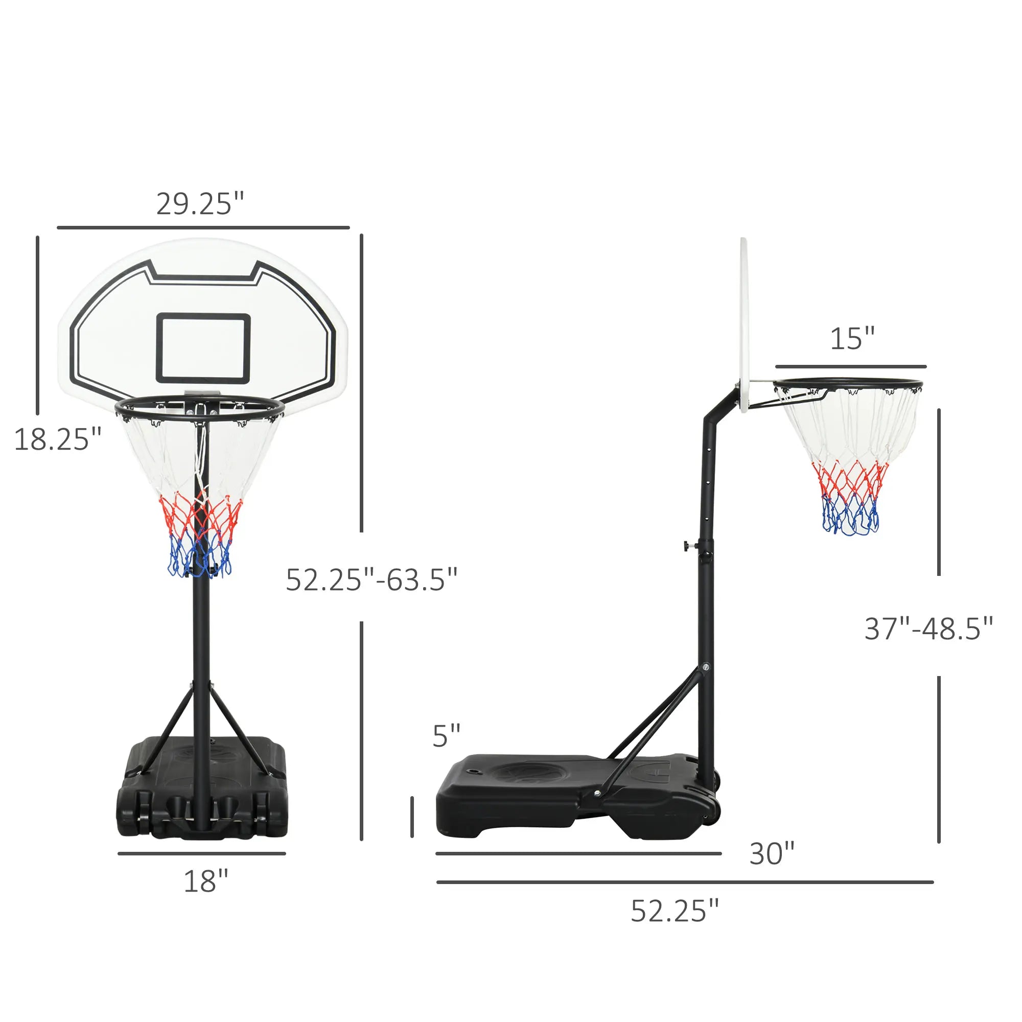 Kids-Friendly and Adjustable Outdoor Basketball Hoop