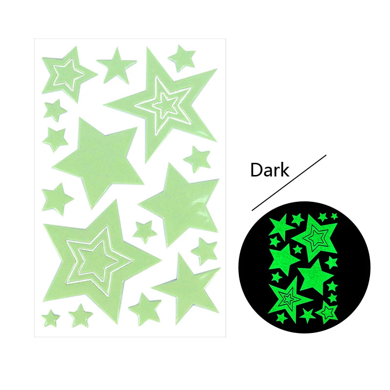 3D Fluorescent Glow in the Dark Wall Decal For Kids Room childrensterritory