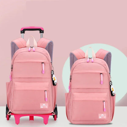 Kids/Teen Girls Multifunctional Wheeled School Backpack Set