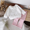Flower Embroidered Baby Girls 2pcs Spring/Autumn Clothing Set childrensterritory