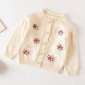Infant Girls Long Sleeve Embroidery Knitted Cardigan childrensterritory