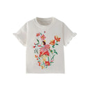 Kids Girls Cartoon Design Cotton Summer Tees/Tops childrensterritory