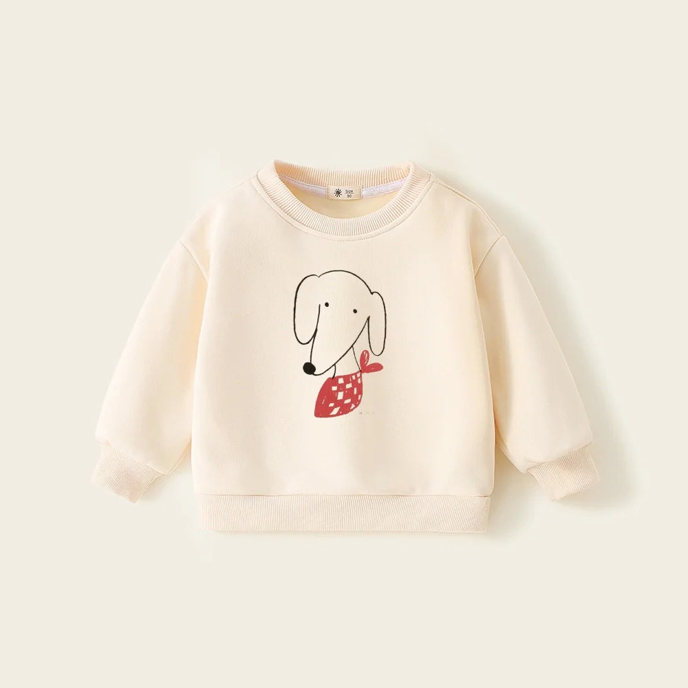 Cartoon Design Long Sleeves Warm Sweater For Kids