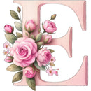 Self-Adhesive Pink Flower Letter Art Wall Decals childrensterritory