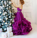 Puffy Purple Mommy and Me Long Matching Party Dress childrensterritory