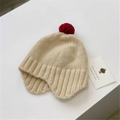 Cartoon Bear Ear Protection Knitted Hat for Toddler Boys Girls childrensterritory