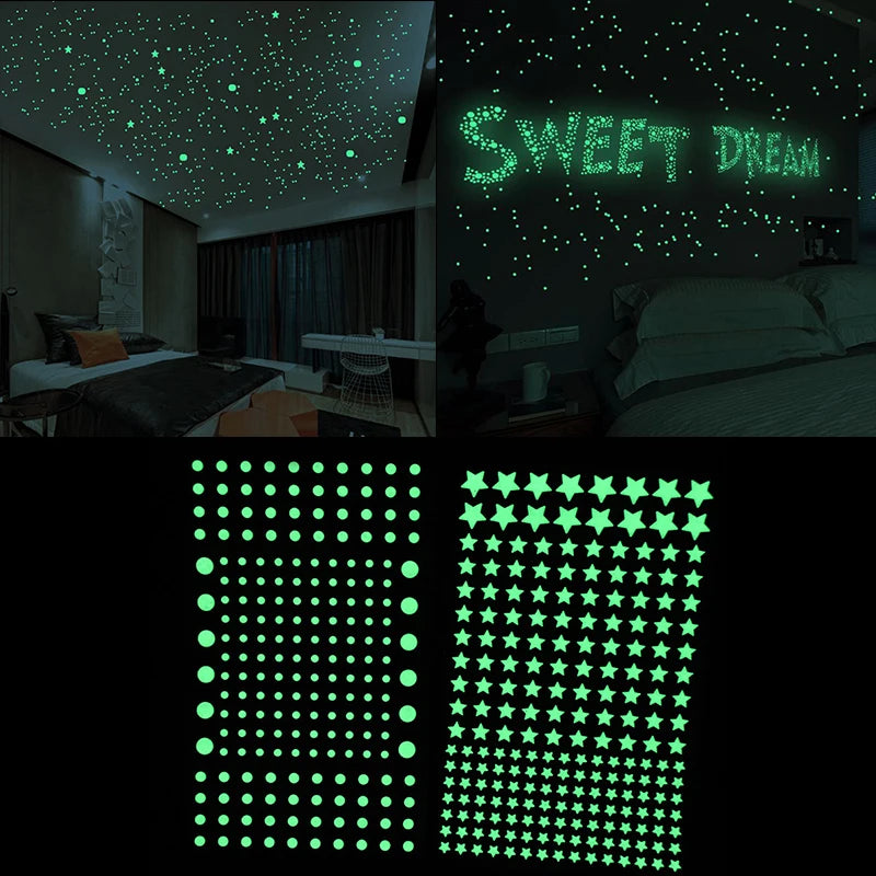 3D Fluorescent Glow in the Dark Wall Decal For Kids Room