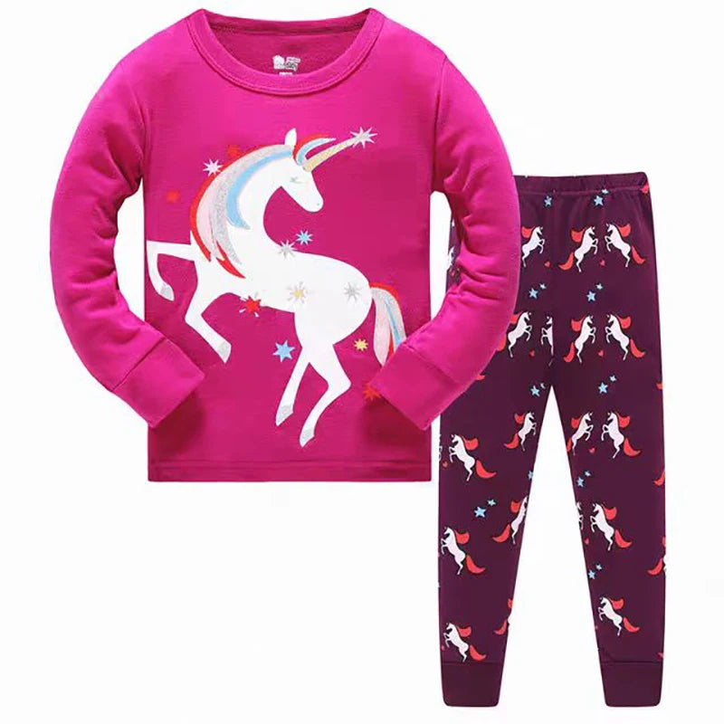 Long-Sleeved Cartoon Print Autumn Kids Clothing Set
