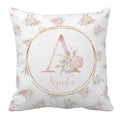 Baby Shower Gift: Customized Blush Gold Floral Bedding Set