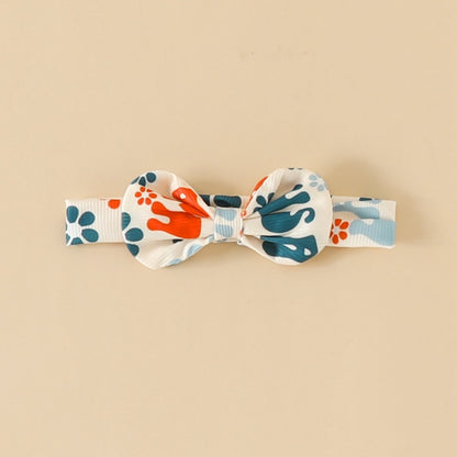 USA Print Tops and Floral Pants Set for Little Girls&