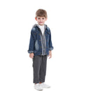Kids Boys Loose Denim Hooded Jacket for Autumn & Winter childrensterritory