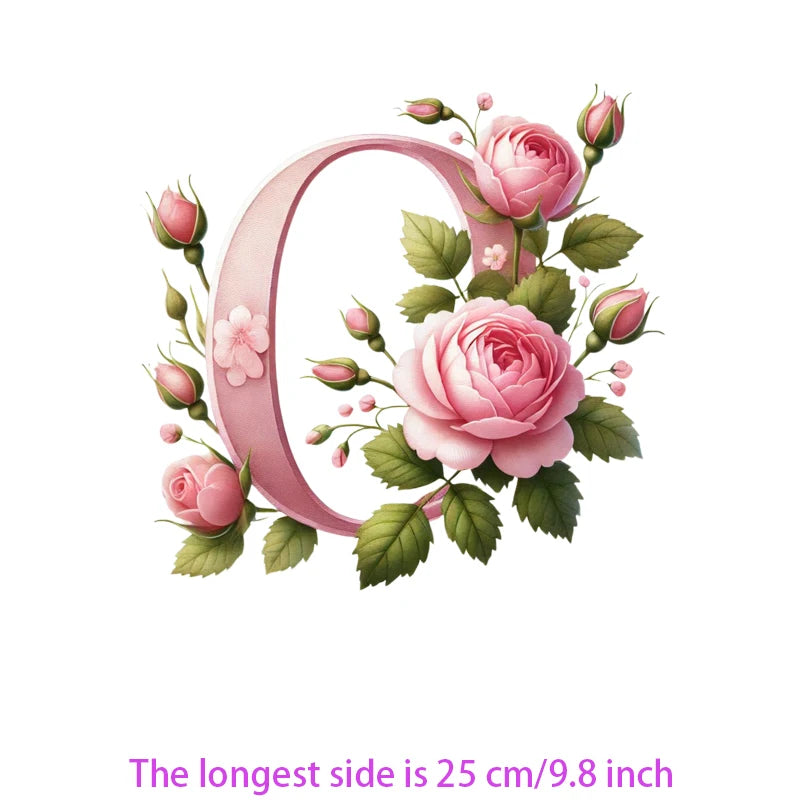 Flower Letter Ironing Transfers Decals For Clothing Diy Appliques