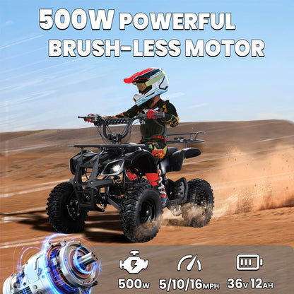 36V Powerful Off-Road Electric Four-Wheeled ATV for Kids childrensterritory