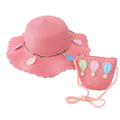 Kid Girl Colorful Anti-Dust Straw Hat with Bag Set  childrensterritory