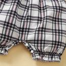 Newborn Girl Plaid Design Summer Romper and Hat Set childrensterritory
