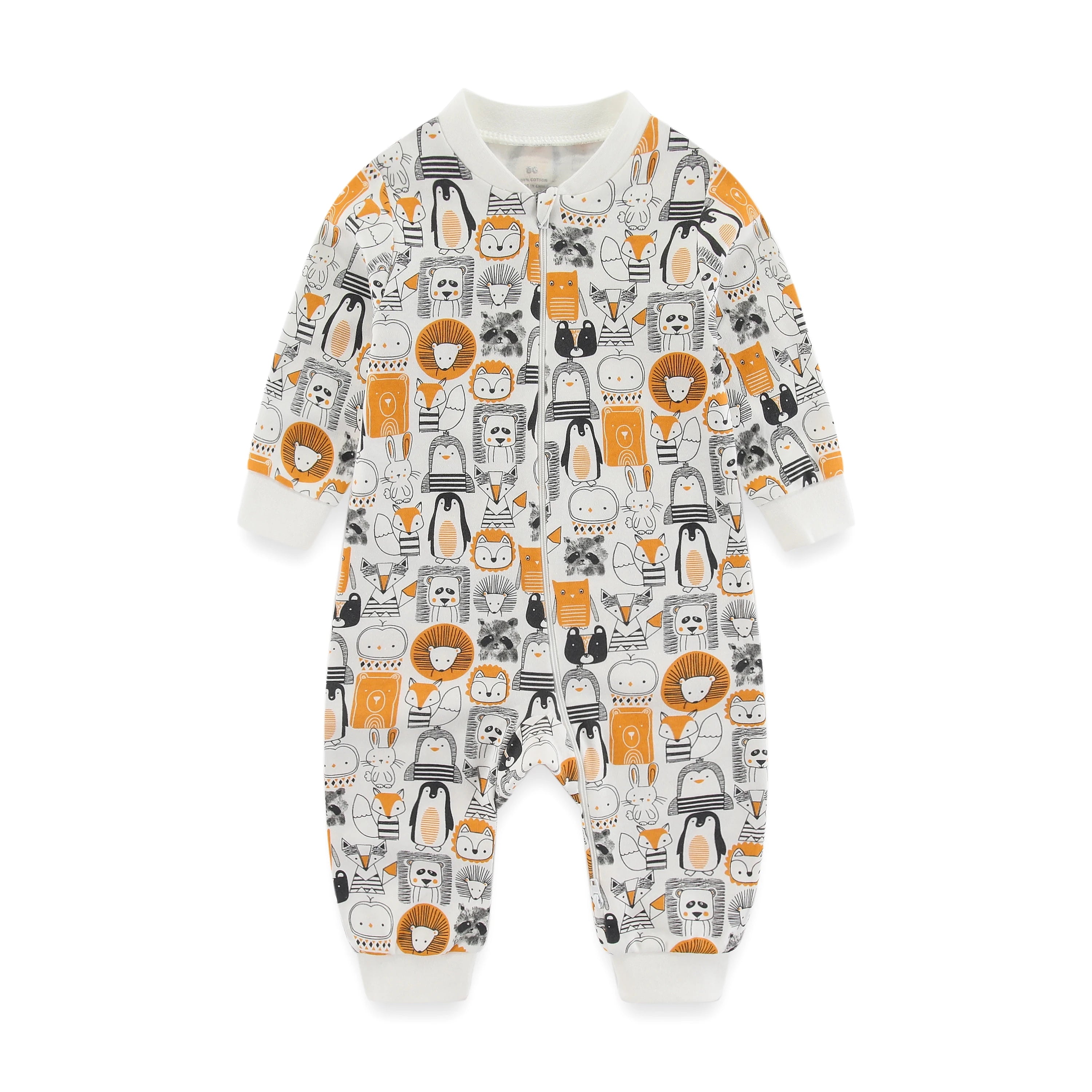 Cartoon Print Long Sleeve Newborn Baby Cotton One-piece/Rompers