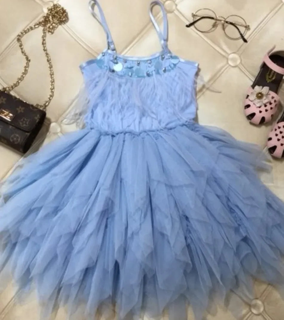 Sleeveless Lace Design Princess Dresses For Girls childrensterritory