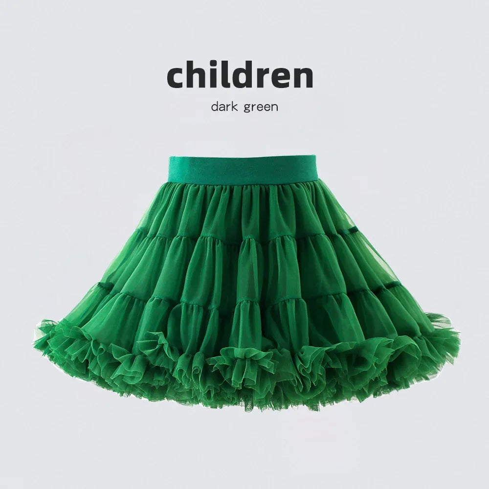 Little Girls Solid Colors Fluffy Chiffon Tutu Skirts childrensterritory