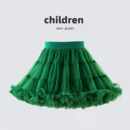 Little Girls Solid Colors Fluffy Chiffon Tutu Skirts childrensterritory