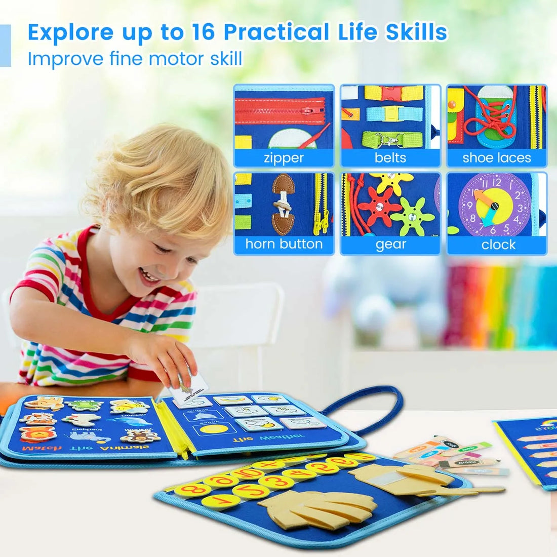 Busy Board for Fine Motor Skills | Montessori Toys for Toddler childrensterritory