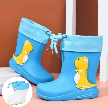Non-slip Cartoon Dinosaur Design Children Rain Boots