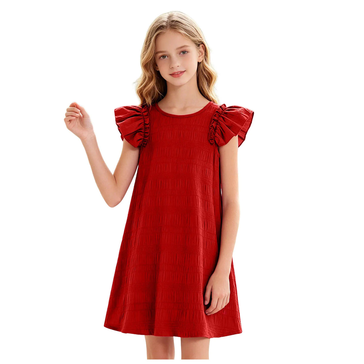 Girls Flying Sleeves Casual Daily Dresses for Summer