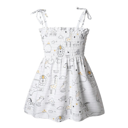 Little Girls Floral Halter Style Summer Cotton Dresses childrensterritory