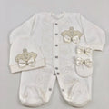 3pcs Pearly Crown Personalised Name Onesie for Newborn Babies childrensterritory