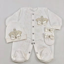 3pcs Pearly Crown Personalised Name Onesie for Newborn Babies childrensterritory