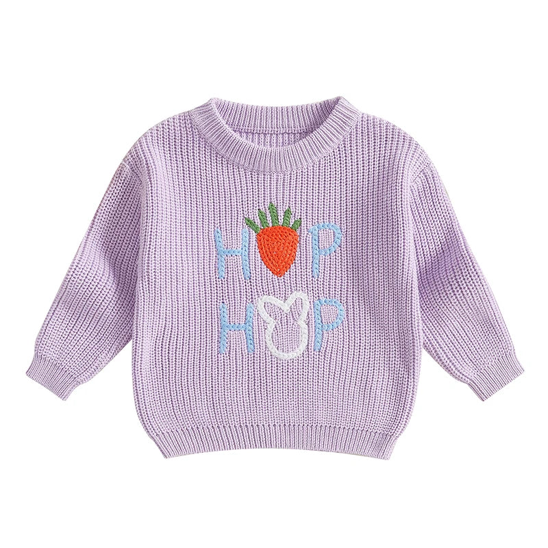 Toddler Girls Letter Print Knitted Warm Autumn Sweaters childrensterritory