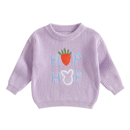 Toddler Girls Letter Print Knitted Warm Autumn Sweaters childrensterritory