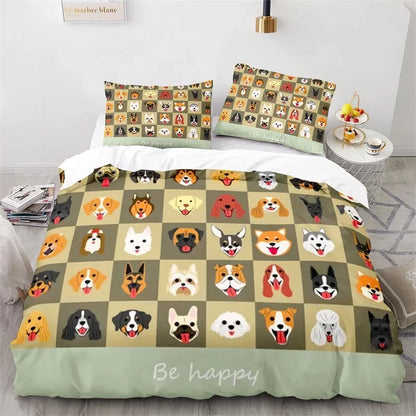 3D Cartoon Animal Print Microfiber Kids Bedding Sets