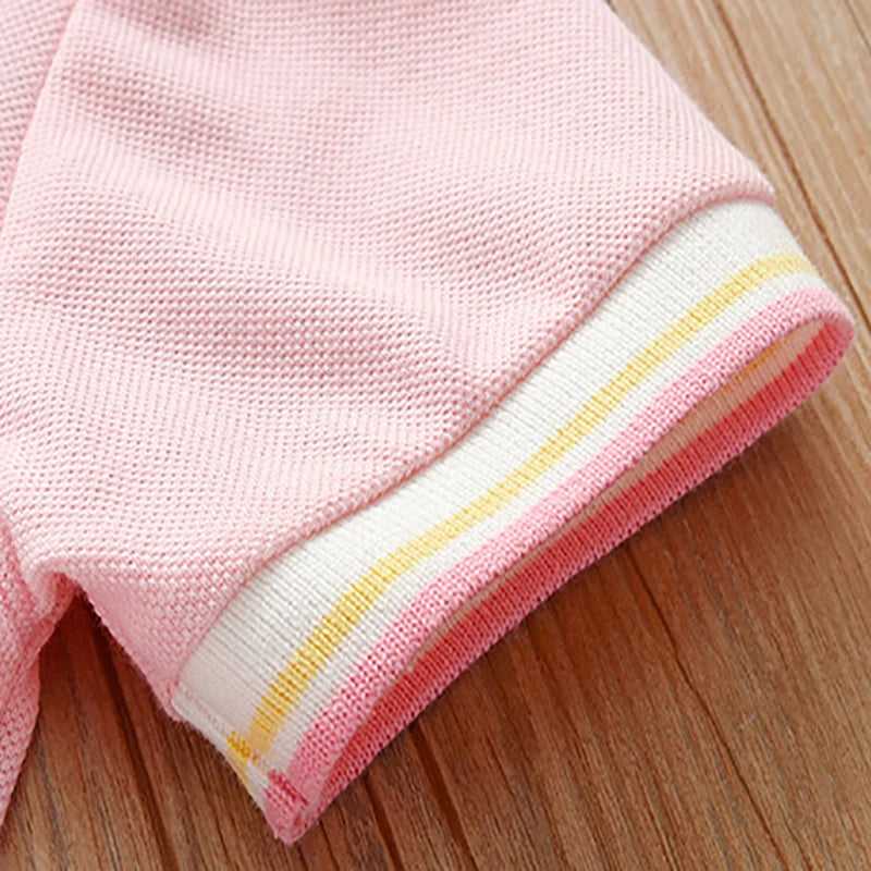 Little Girls Rainbow Design Polo-Style Summer Dress