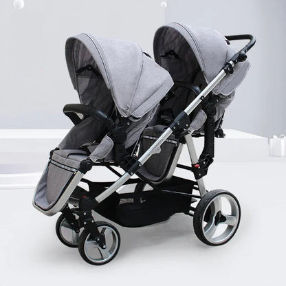 Shock Absorber Foldable Twins Baby Carriage Stroller childrensterritory
