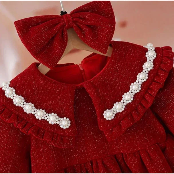 Girls' Collar Design: Elegant Winter Dresses