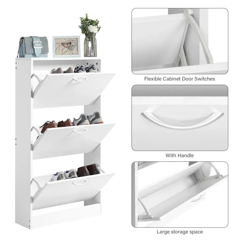 Shoe Storage Cupboard Organizer in White childrensterritory