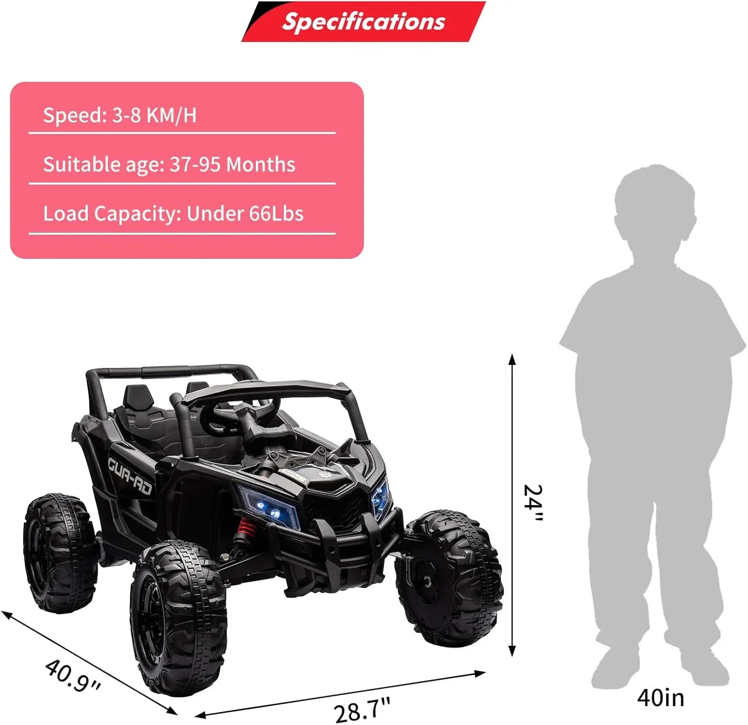 24V Kids Electric Ride-On UTV w/ Parents Remote Control
