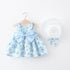 Baby Girl Floral Bow Sling Dress with Hat childrensterritory
