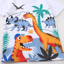 Little Boys Cartoon Dinosaurs Print Cotton T-Shirts childrensterritory