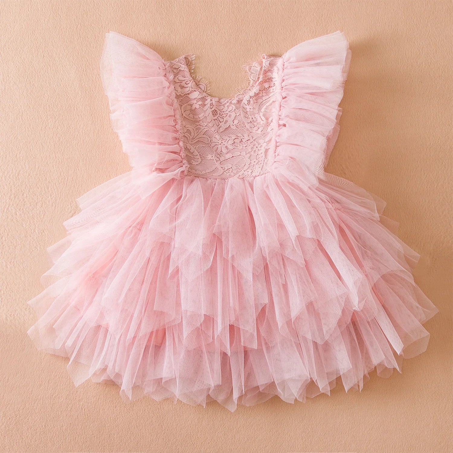 Baby Girls Ruffles Lace Design Birthday Party Princess Dresses