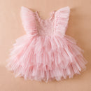 Baby Girls Ruffles Lace Design Birthday Party Princess Dresses